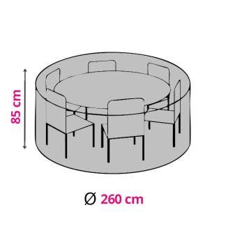 Tuinsethoes | Rond | Ø 260 x 85 cm (PP, Grijs), Tuin en Terras, Verzenden, Nieuw