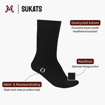 Sukats® 6 Paar Dames en Heren Katoenen Sokken | Naadloos, Kleding | Dames, Sokken en Kousen, Sokken en Kniesokken, Verzenden, Zwart