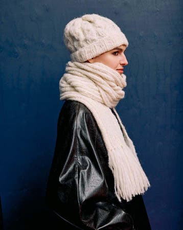 Breipatroon Sjaal Kerry - lang model met franjes van Baby, Hobby en Vrije tijd, Ophalen of Verzenden, Nieuw