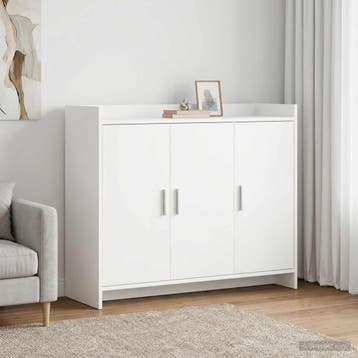 vidaXL Dressoir Wit 98,5 x 33 x 80 cm Bewerkt hout, Verzenden, Nieuw, Overige houtsoorten, Minder dan 50 cm