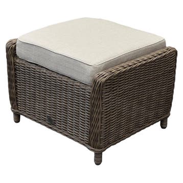 Ibiza voetenbank 64x52xH43 cm bruin wicker | naturel mixed, Ophalen of Verzenden, Nieuw