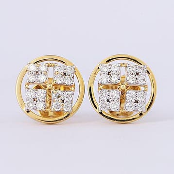 Oorstekers - 14 karaat Geel goud - 0.57ct. tw. Diamant