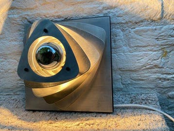 Hustadt Leuchten - Lamp - lamellen - Aluminium - Seventies, Antiek en Kunst, Antiek | Lampen