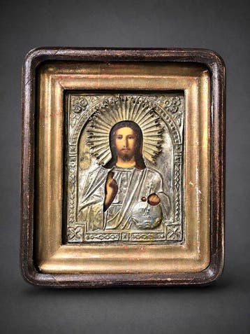 Icoon - Christus Pantokrator - Metaal - Russin