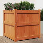 vidaXL Plantenbak 60x60x60 cm massief grenenhout wasbruin, Verzenden, Nieuw, 60 tot 100 cm, 60 cm of meer