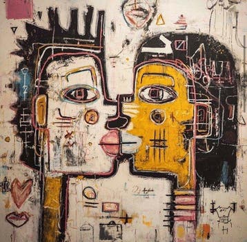 Eric Brumette - KISS ME LIKE BASQUIAT 20 - Toile L - LIMITED