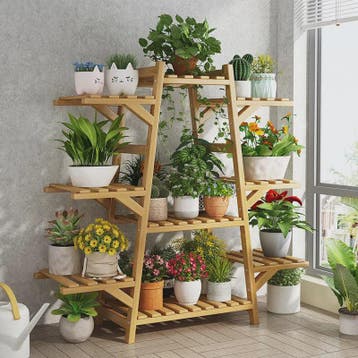 Houten Bloemenstandaard Multi-laags Balkon Plantenrek Woonka, Huis en Inrichting, Kasten | Wandmeubels, Verzenden, Nieuw