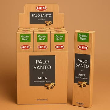 HEM Organic Blend Palo Santo & Aura Wierookstokjes - 12 P..., Ophalen of Verzenden, Nieuw