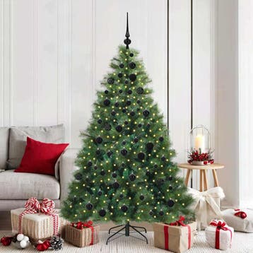 vidaXL Kunstkerstboom met 300 LED met standaard Groen 180 cm, Verzenden, Nieuw