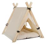 Tipi Tent voor Katten en Honden –Canvas Huis met Kussen Wasb, Verzenden, Nieuw