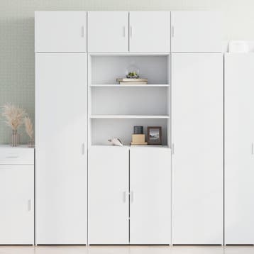 vidaXL Opbergkast 80x42,5x225 cm bewerkt hout wit, Huis en Inrichting, Kasten | Buffetkasten, Minder dan 50 cm, 75 cm of meer