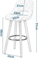 24goodz Barkruk met Rugleuning en Voetsteun - Ergonomisch On, Huis en Inrichting, Barkrukken, Verzenden, Nieuw