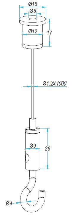 Ophangsysteem staalkabel 6, Doe-het-zelf en Verbouw, IJzerwaren en Bevestigingsmiddelen, Verzenden