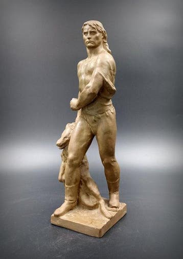 Grantner Jen (1907-1987) - sculptuur, The Wolf Hunter - 36