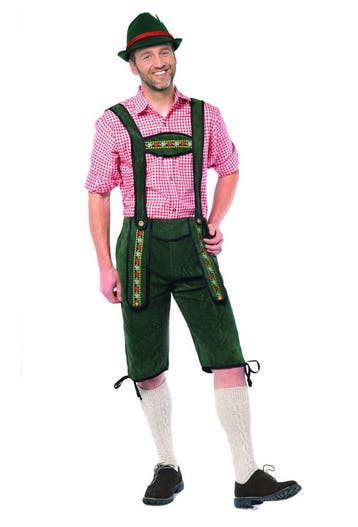 Lederhose lang donkergroen Johann, Kleding | Heren, Ophalen of Verzenden, Nieuw