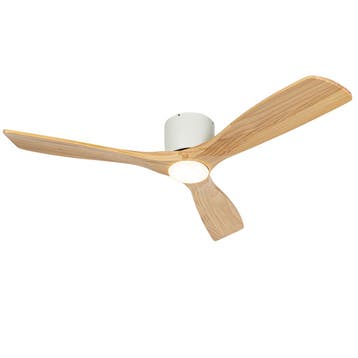 Plafondventilator wit met hout 131.5cm incl. LED dimbaar, Verzenden, Nieuw