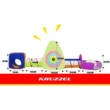 Ruhhy Kruzzel 5-in-1 kindertent met 3 tenten, 2 tunnels,..., Ophalen of Verzenden, Nieuw