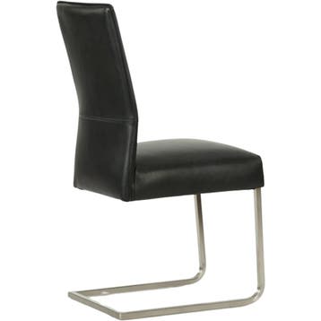 Set van 4 Leren eetkamerstoelen Remix - Granada Black, Ophalen of Verzenden, Nieuw, Leer, Vijf, Zes of meer stoelen
