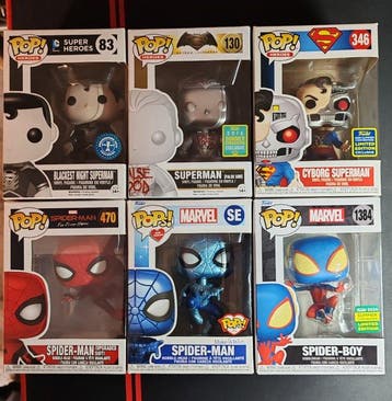 Funko - Funko Pop - Set da 6 Superman & Spider-Man