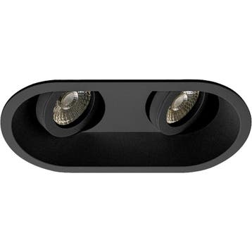 GU10 Inbouwspot Set - Mat Zwart - Dimbaar - Inbouw Ovaal, Huis en Inrichting, Lampen | Spots, Metaal of Aluminium, Nieuw, Ophalen of Verzenden