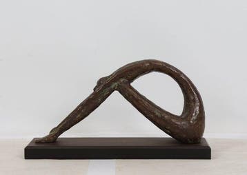 sculptuur, Zittend figuur - 20 cm - Brons