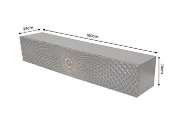 TV-bord ILLUSION 160 cm 3D mangohout zwart goud - 48410, Huis en Inrichting, Kasten | Televisiemeubels, Ophalen of Verzenden, Nieuw