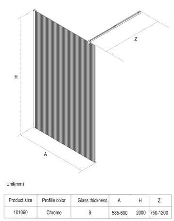 SALE - Göteborg 60 x 200 - 8mm - Inloopdouche -, Ophalen of Verzenden, Nieuw
