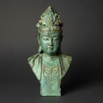 Guanyin Buste 29.5 cm / 2.6 kg - Brons - China (Zonder