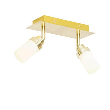 Moderne badkamer spot messing 2-lichts IP44 - Japie, Verzenden, Nieuw