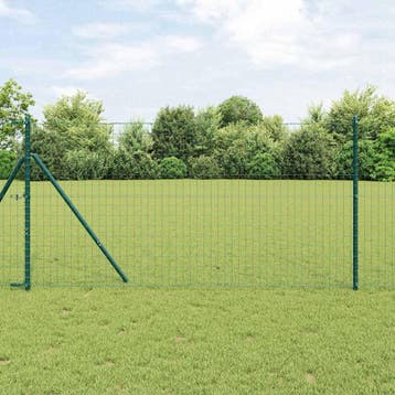 vidaXL Euro Hek 1 x 25m PVC-gecoat ijzer Groen, Tuin en Terras, Verzenden, Nieuw, IJzer