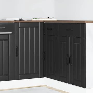 vidaXL Onderkast Lucca Zwart Bewerkt Hout, Verzenden, Nieuw, Zwart