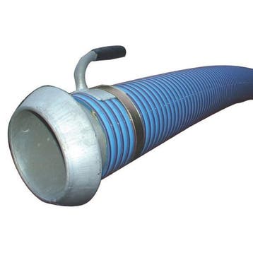 Mest zuigslang 6 duims, 4 mtr, blauw-rood, compleet, Ophalen of Verzenden