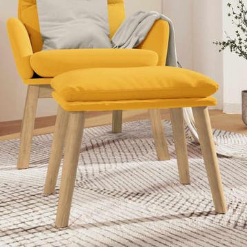vidaXL Voetenbank 45x29,5x35 cm fluweel mosterdgeel, Verzenden, Nieuw