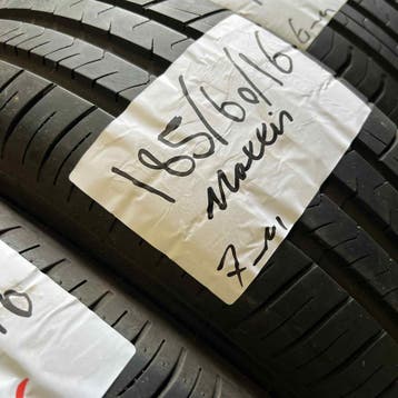 2 x Maxxis 185-60-16 Zomerbanden 7mm, Gebruikt, 16 inch, Band(en), Personenwagen