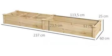 Verhoogd Bed 2 Vakken: Groente, Kruiden, Bloemen - Tuin/Balk, Tuin en Terras, Bloembakken en Plantenbakken, Verzenden, Nieuw