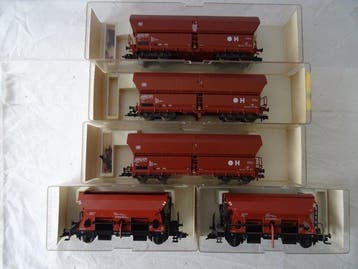 Fleischmann H0 - Treinset (5) - 5 zelfontladende wagens voor, Nieuw
