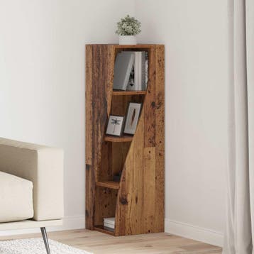 vidaXL Hoekkast 32x32x102cm Bewerkt hout Oudhout, Verzenden, Nieuw