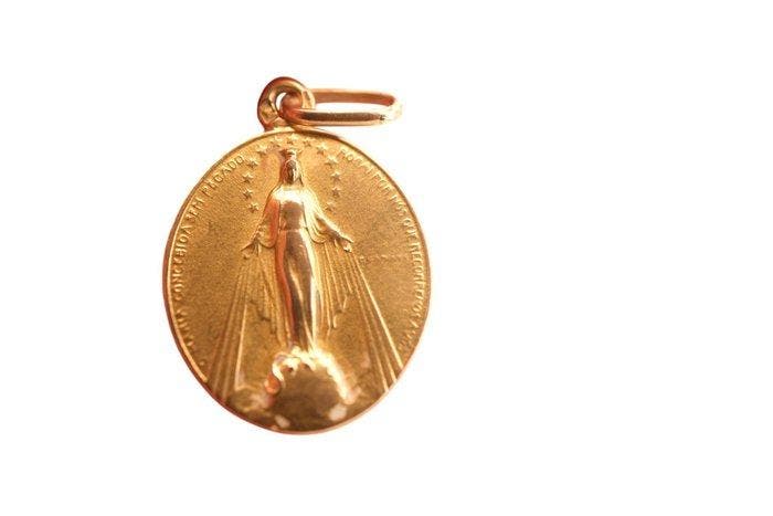 Hanger - 19.2 kt. Geel goud - Miraculeuze Medaille, Sieraden, Tassen en Uiterlijk, Antieke sieraden