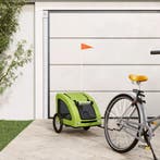 vidaXL Hondenfietstrailer oxford stof en ijzer groen, Dieren en Toebehoren, Verzenden, Nieuw