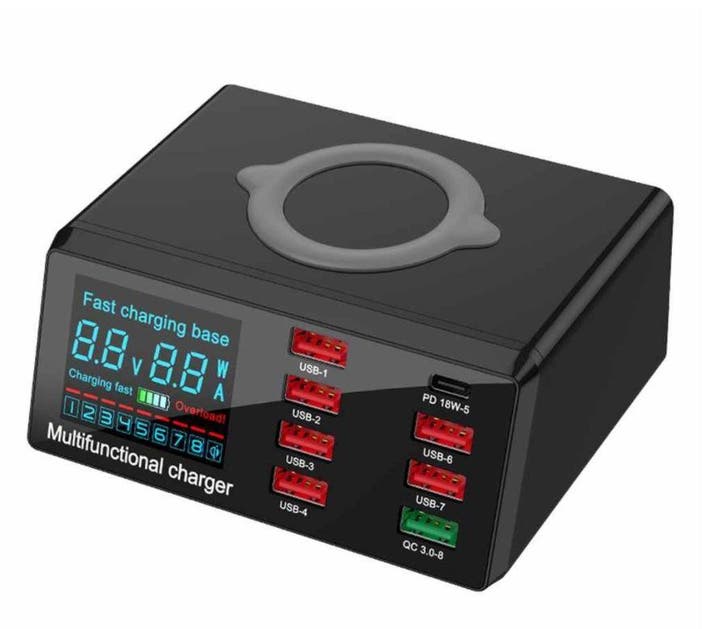 DrPhone SMARTC4 8-poorten Laadstation met Draadloos lader -, Computers en Software, Overige Computers en Software, Verzenden