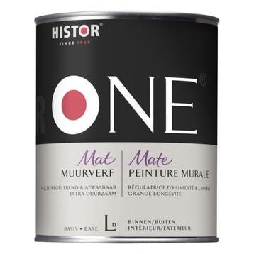 ONE by Histor Muurverf Mat Vochtregulerend & Afwasbaar 1, Ophalen of Verzenden, Nieuw