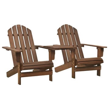 vidaXL Tuinstoelen Adirondack met tafeltje massief vurenhout, Tuin en Terras, Tuinstoelen, Verzenden, Nieuw, Hout