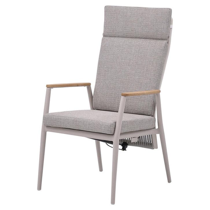 Rosetta dining tuinstoel verstelbaar aluminium latte zand, Tuin en Terras, Tuinstoelen, Nieuw, Aluminium, Ophalen of Verzenden