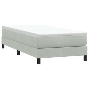 vidaXL Boxspring zonder matras fluweel lichtgrijs 90x210 cm, Verzenden, Nieuw, Grijs, Stof