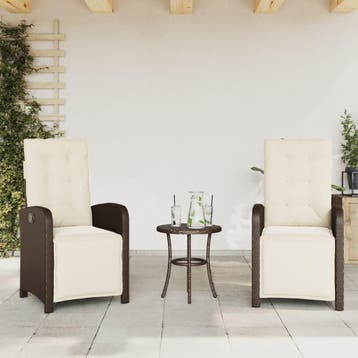 vidaXL Tuinstoelen 2 st verstelbaar met voetensteun poly, Verzenden, Nieuw
