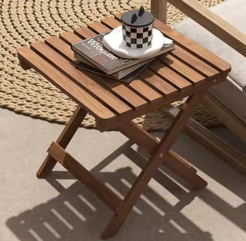 2x Opvouwbare Buitentafels Acaciahout 45x45 cm Weerbestendig, Tuin en Terras, Tuintafels, Verzenden, Nieuw