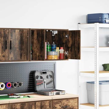 vidaXL Garagewandkast bewerkt hout gerookt eiken, Verzenden, Nieuw