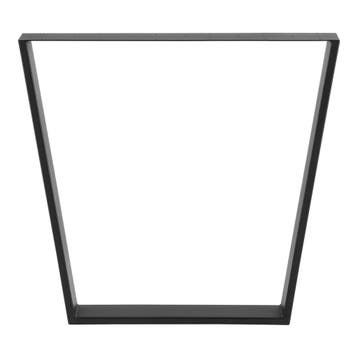Trapeziumpoot tafelpoot 75-55x72 cm set van 2 zwart mat, Verzenden, Nieuw