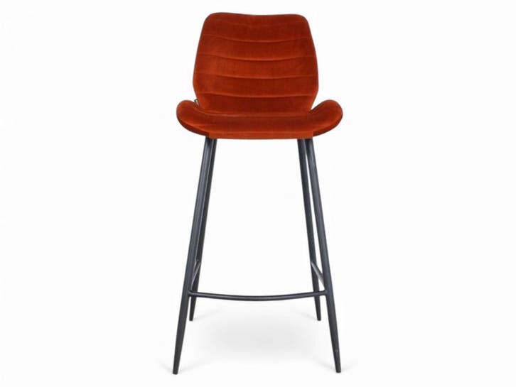 Robyn barkruk, velvet stof, rood, Huis en Inrichting, Stoelen, Overige kleuren, Gebruikt, Ophalen of Verzenden