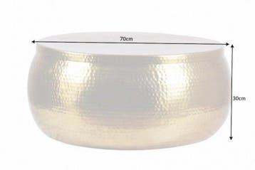 Ronde salontafel ORIENT STORAGE 70cm goud metaal met, Huis en Inrichting, Tafels | Salontafels, Ophalen of Verzenden, Nieuw